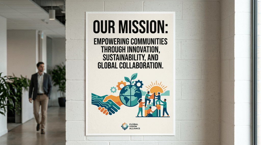 Add mission statement text to poster